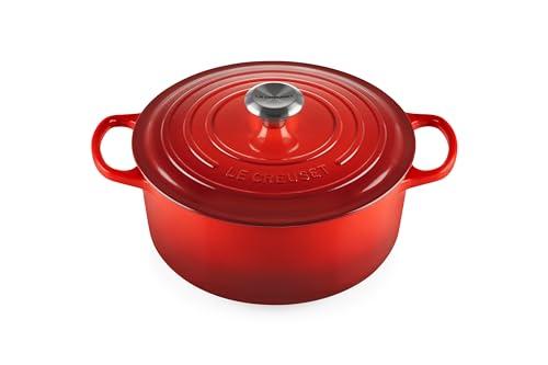 Le Creuset Cocotte rotonda Evolution in ghisa vetrificata con Coperchio, diameter 26 cm, Ciliegia, 21177260602430
