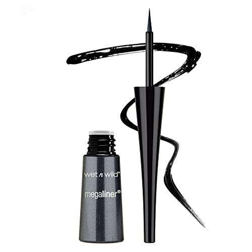 Wet n Wild, MegaLiner Liquid Eyeliner, Eyeliner Liquido con Applicatore Flessibile, Makeup per Occhi, Formula Fluida e Pigmentata che si Asciuga Rapidamente, Nero