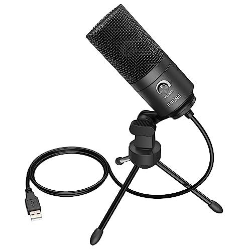 FIFINE Condensatore a Microfono studio kit, USB Microfono Computer con Braccio per Microfoni Regolabile e Filtro Anti-pop per Strumenti Voice Overs Registrazione Podcasting YouTube Gaming