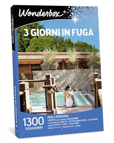 Wonderbox - Box Regalo 3 Giorni in Fuga - Regali di Coppia per Trascorrere Un Weekend di Esplorazione del Territorio, Idee Regalo per Anniversario, Regali Coppia da Vivere Spensierati.