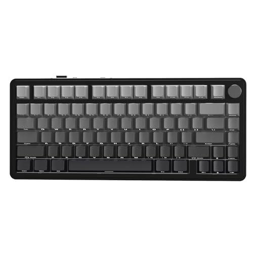 ATTACK SHARK X85 Guarnizione Tastiera meccanica con manopola, Tastiera da gioco wireless al 75% con imbottitura a cinque strati, BT5.0/2.4G/USB-C,RGB, sostituibile a caldo, Copritasti PBT (Nero)