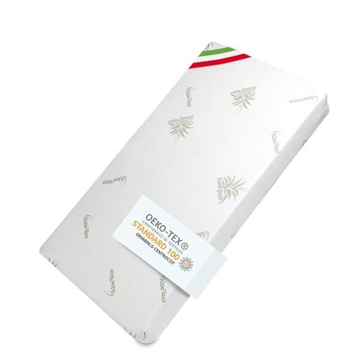 DOLCI SOGNI Materasso Next To Me Compatibile Cam Cullami Kinderkraft 100% Made in Italy, Materasso Culla Neonato 50x83 cm, OEKO-TEX® e CertiPUR™, Spessore 8 cm, Fodera in Aloe Vera