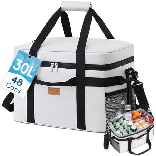 Lifewit Borsa Termica, Borsa Frigo Grande per Uomini Donne, Cooler Bag Portatile con Manici Multipli, Borsa Porta Pranzo, Lunch Bag per Picnic, Campeggio, Barbecue, Grigio Seta, 30L