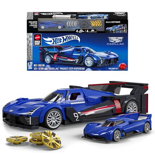 ​​Mattel Brick Shop Hot Wheels - Cadillac Project GTP Hypercar Serie Speed, set da costruire con 236 pezzi, dettagli realistici e adesivi per personalizzare l'auto, 10+ anni, JFR89