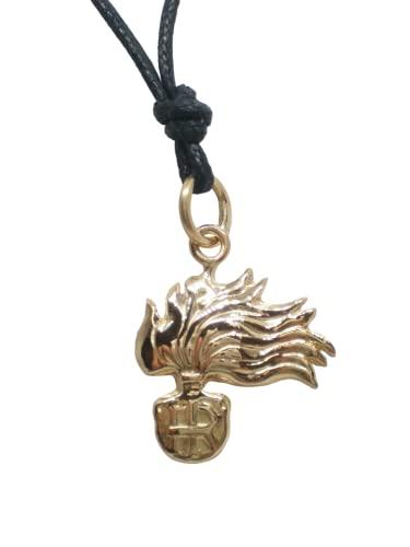 Fiamma dell'Arma dei Carabinieri : Ciondolo in Oro Giallo 18 Kt (750 millesimi) - Pendente misura media - Girocollo -