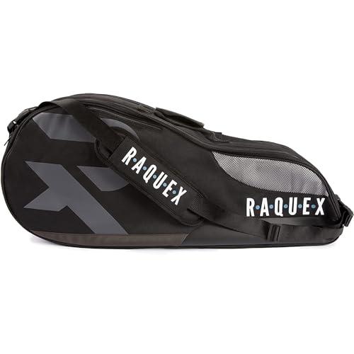 Raquex Borsa da Tennis : Per 6 Racchette da Tennis, da Badminton e da Squash. Blu, nera o magenta. Borsa da Badminton. Scomparto dedicato per le scarpe da ginnastica