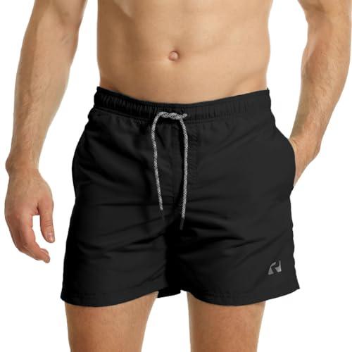 RIPT Performance Uomo Pantaloncini da bagno a rapida asciugatura con protezione solare UV 50, Nero, XL