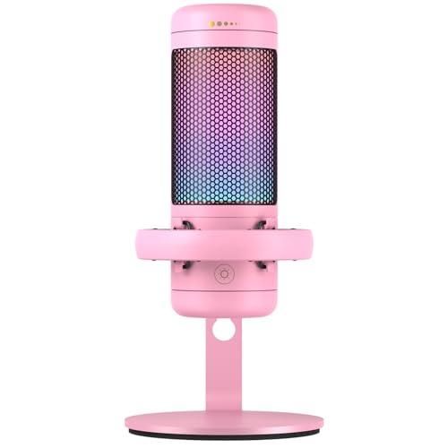 TONOR Microfono Gaming USB con RGB/Controllo Guadagno, Mute Touch per Streaming, Podcast, Registrazione, Twitch/YouTube/Discord