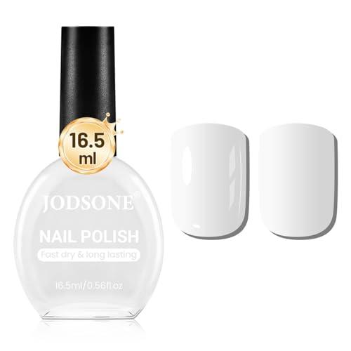 JODSONE Smalto bianco da 16,5 ml, grande volume, ad asciugatura rapida, colore a lunga durata, nail art fai da te per la casa, regalo per le donne
