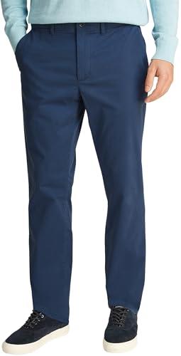 TOMMY HILFIGER Uomo Pantaloni Chino Denton Chino Satin Straight Fit, Blu (Aegean Sea), 31W/36L