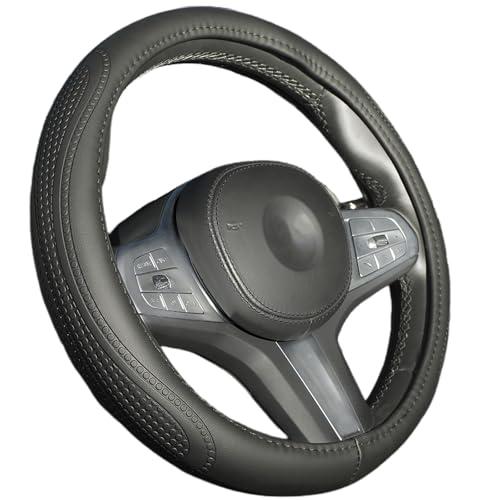 Coprivolante ROYWOO Coprivolante per Auto in Pelle Microfibra Universale 15 pollici (37-38 cm) Pelle Microfibra Antiscivolo Inodore Nero