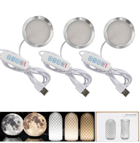 Kit lampada LED 001 tre colori per Bambu Lab Makerworld 3D stampato fai da te modello hardware pezzi di ricambio 5 V alimentazione USB, luce calda 3000 K (3)