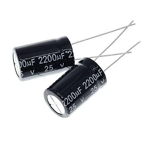 EFARMA Condensatori elettrolitici, condensatore elettrolitico in Alluminio da 10 Pezzi 2200uF 25V Condensatore elettrolitico Radiale, Dimensioni 10x20mm