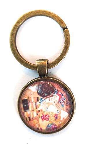 Portachiavi Il Bacio realizzato a mano - idea regalo per Donna, Uomo - Cabochon