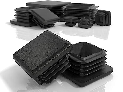 PD® Tappi a lamelle 40x40 mm per tubo quadrato | Tappi quadrati in plastica PE | Tappi per tubi per coprire tubi in acciaio inox, tubi in alluminio e profili in alluminio | Tappi quadrati neri | 10 pz