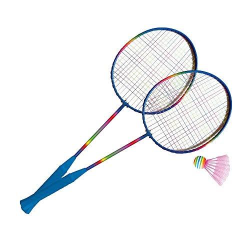 Sport One Rainbow, Racchette Badminton Gioventù Unisex, Blu-Bianco, 59 x 20.5 x 3 cm