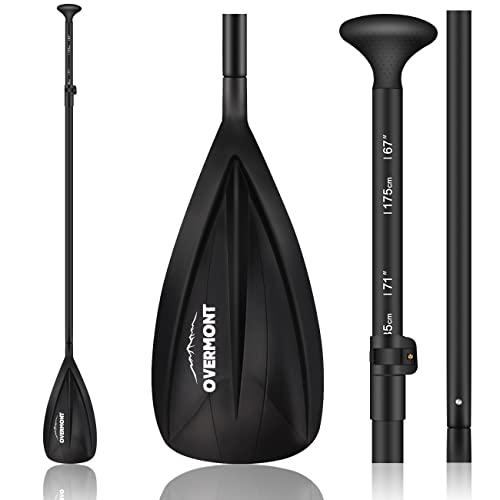 OVERMONT 3 Pezzi Pagaia Telescopica 162cm-215cm Kayak Stand Up Paddle in Alluminio Regolabili Removibili con Manico Antiscivolo per SUP Kayak Canoa Boat Canoe Surfboard