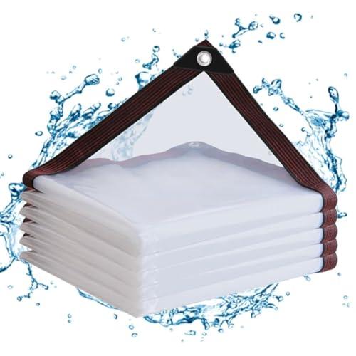 Telo di copertura impermeabile con occhielli, 2 x 3 m, in PVC trasparente, per balconi, antivento, sabbiera, esterno per mobili da giardino, telo trasparente per gabbia di conigli/giardino d'inverno