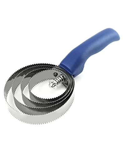 QWORK® Striglia a Spirale, Spazzola per Cavalli, 4 Anelli, con Impugnatura Soft Touch