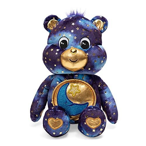 Care Bears Edizione Limitata Peluche Bedtime Bear 35cm con Badge Luminoso, Colore Blu Intenso