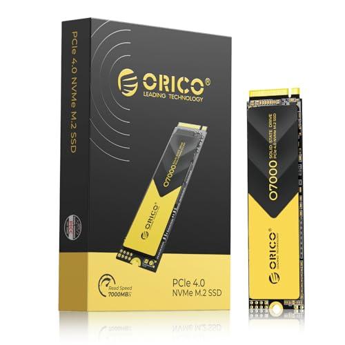 ORICO SSD 1TB PCIe Gen 4.0 x 4 NVMe M.2 SSD, fino a 7000MB/s, SLC Cache 3D NAND, Unità a Stato Solido Interno M2 2280 con Dissipatore, per PS5, PC Desktop e Laptop-O7000