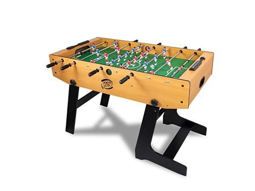 Teorema Giocattoli. calcio balilla in Legno piegheole, biliardino da casa con 2 palline e segnapunti e aste telescopiche, tavolo calciobalilla per adulti e bambini, altezza 85 cm