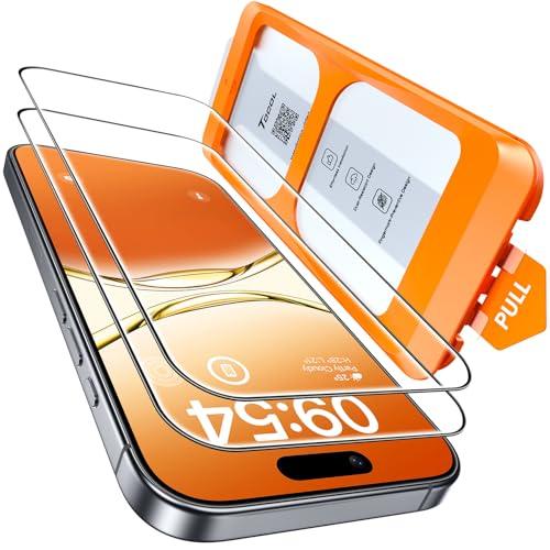 TOCOL Pellicola Vetro Temperato per iPhone 17 / iPhone 16 Pro, Rimozione Automatica Della Polvere, Senza Bolle, Durezza 9H, Copertura Completa, Compatibile con Custodie, 2 Pezzi