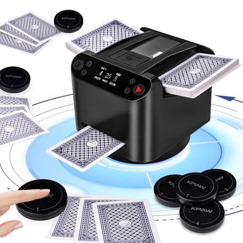 Pipihome Mescolatore Carte da Gioco, 2 in 1 Distributore Carte da Gioco Elettronico di Carte da Poker, Mischia Carte Automatico per Uno, Blackjack, Poker, Burraco, Card Shuffler per Texas Hold'em