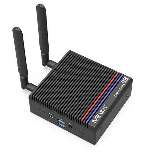 MINIX Z150-0dB Fanless Mini PC, Intel N150, 16GB DDR4, 512GB M.2 PCIe Gen3 x 4 NVMe SSD Mini Desktop Computer, 4K Dual Display/2.5G LAN/USB3.2/USB-C/Vesa Mount/Auto Power On for Offfice Business