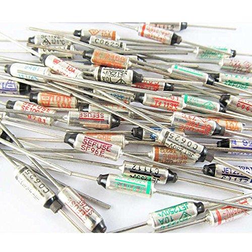 MASUNN 10 Pezzi Fusibile Termico AC 250V 10A Tf 133/142/157/172/184/192/216/227/240 ° C-[A] 133°C