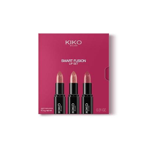 KIKO Milano Smart Fusion Lip Set 03, Kit Labbra Con 3 Rossetti Dal Finish Luminoso