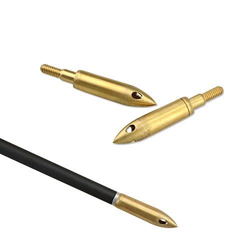 SHARROW 6pcs Punta di Freccia di Fischio Rame Whistle Broadheads Teste di Freccia di Segnali per per Frecce in Carbonio (Oro, 3 Fori)