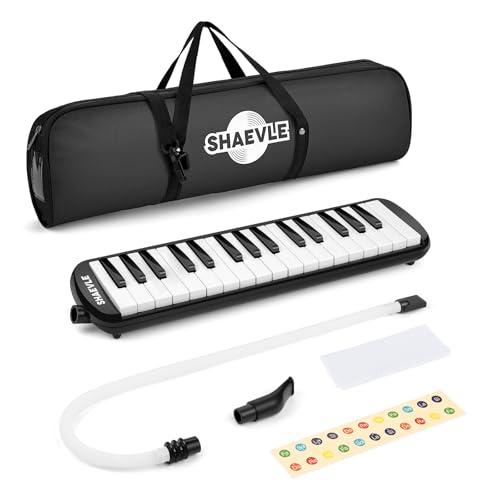 Shaevle Melodica - Tastiera per pianoforte a 32 tasti, con borsa per il trasporto, tubi, strumento melodica, regalo per bambini e principianti