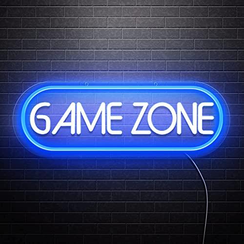 SOLIDEE Neon Gamepad Neon Game Zone LED Alimentate tramite USB Decorazioni per la Stanza a Insegna LED Luminosa fredde per Camera da Letto Sala giochi Regalo per Bambini