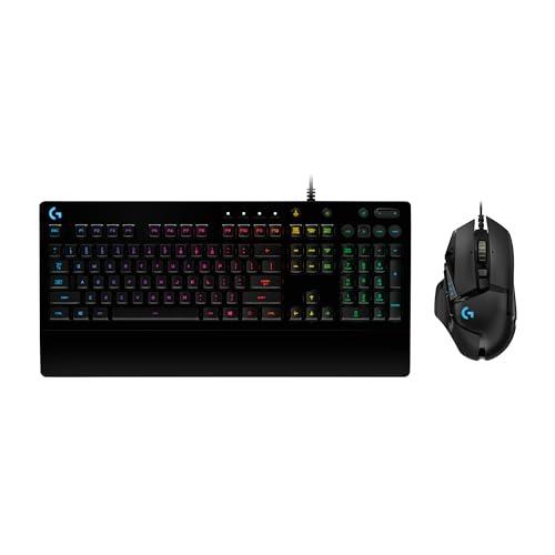 Logitech G G502 HERO, mouse gaming cablato e G213, tastiera RGB, con tasti programmabili e pesi regolabili, retroilluminata personalizzabile con tasti tattili, PC/Laptop, Nero