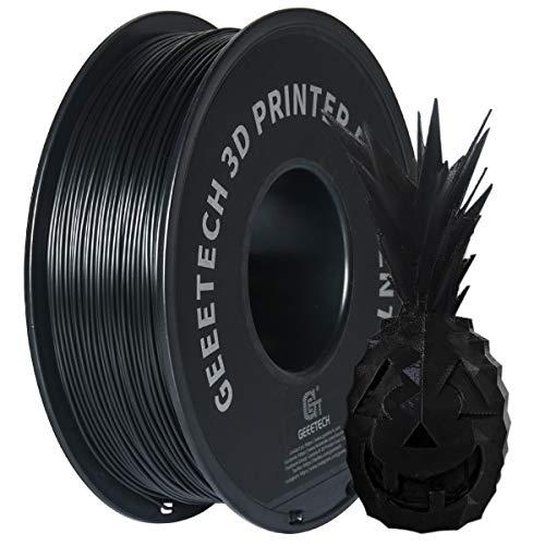 GEEETECH Filamento ABS 1,75 mm nero, Filamento Stampante 3d 1 kg 1 Bobina, 3D Printer Filamento, ABS Nero