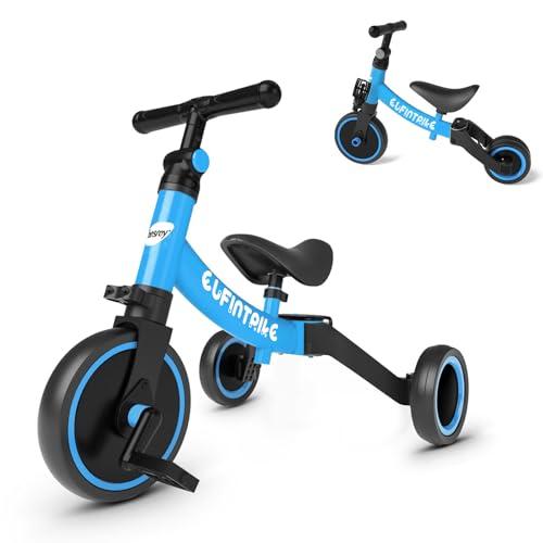 besrey Tricicli 5 in 1 Triciclo per Bambini da 1 a 5 Anni,Triciclo Senza Pedali,Bicicletta Senza Pedali,Blu