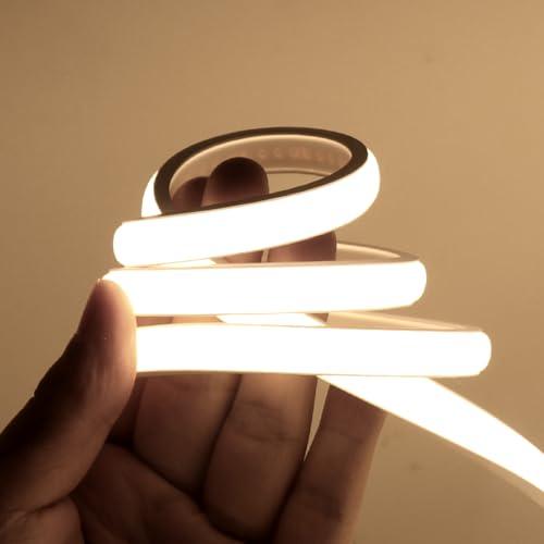 HEGEHE - Striscia LED COB 220V con On/Off, IP65 Impermeabile Flessibile, 288 LED/m 0,5m Bianco Naturale 4000K Striscia Neon LED FCOB Super Luminosa CRI90+, Può essere tagliata ogni 50 cm