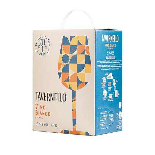 Tavernello Classico Vino Bianco d'Italia, Vino Secco con Profumi Fruttati, 10.5% Vol, Confezione Bag in Box da 5 L, l'imballaggio può variare