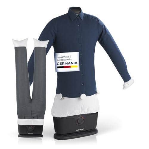 CLEANmaxx Ferro da stiro automatico per camicie PRO con attacco per pantaloni | Sostituisce ferro da stiro, vaporizzatore | Per camicie, camicette e pantaloni | Innovativo ed efficiente