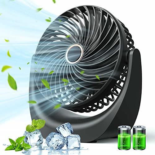 Ykgutilu Ventilatore USB,ventilatore portatile,ventola da tavolo regolabile velocità del vento 5 livelli, angolo regolabile a 360°,4000 mAh batteria ricaricabile,adatto per ufficio, casa