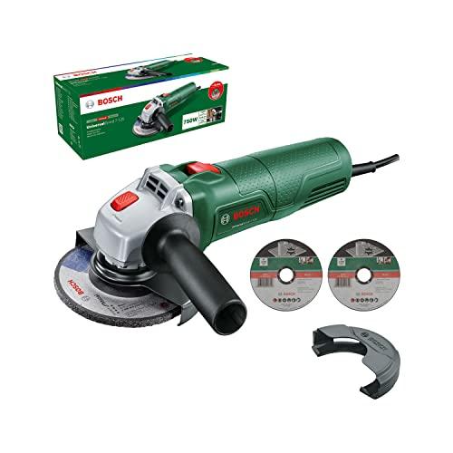 Bosch Minismerigliatrice Angolare UniversalGrind 7-125 (750 W; 2 Dischi per Tagli Rettilinei; 1 Disco di Smerigliatura; per Smerigliatura, Taglio, Spazzolatura e Levigatura) – Amazon Edition