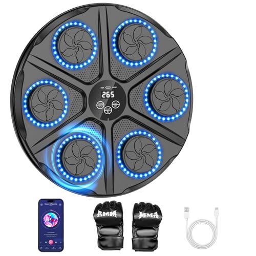 yorraka Music Boxing Machine Adulti - 12 modalità di 12 velocità Macchina da BOXEN Musical Pugile con Guanti da Boxe - LED Musica Bluetooth Boxe Allenamento per Casa