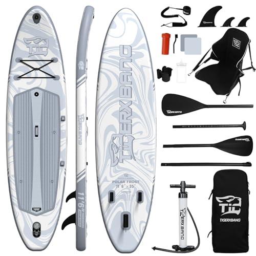 TIGERXBANG SUP Gonfiabile Con Accessori Premium, 353x89x15cm Paddle Board Stand-up Carico fino a 220kg