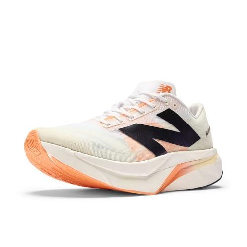 New Balance Men's FuelCell SuperComp Elite V4 Running Shoe, White/Angora/Hot Mango, 9.5