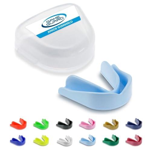 Game Guard paradenti/protezione gengivale – Paradenti/protezioni gengivali modellabili Colori a scelta – Adulto/Junior/Bambini/Bambini/Giovani – Approvato CE, Ottimo per sport scolastici, rugby hockey