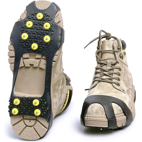 EWENYS Neve Ghiaccio Ramponi Tacchetti Spikes, Ramponcini da Ghiaccio Antiscivolo,Ramponi per Scarponi in Inverno(XL 43-46)