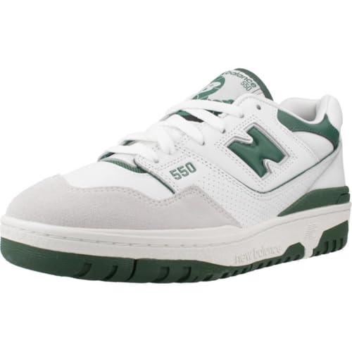 New Balance Sneaker da bambino 574 V1 con lacci, Bianco/Verde Foresta Team, 38 EU