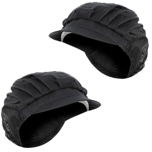 COYUN 2 pcs cappelli da chef elastici da cucina, cappelli da cuoco, cappello da cuoco traspirante, cappello da chef elastico regolabile con tesa, cappello da cuoco per uomo, cappello da cuoco da donna