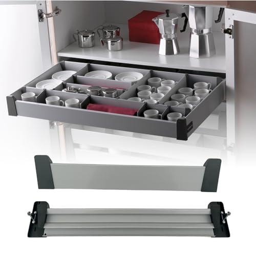 EVOTRADE Componenti di Ricambio per Cassetti Interni Delinia Leroy Merlin (Frontale Basso/Alto, Guide 270/480 mm) per Mobili da Bagno e Cucina Ammortizzate ad Estrazione Totale (Frontale basso 550 mm)